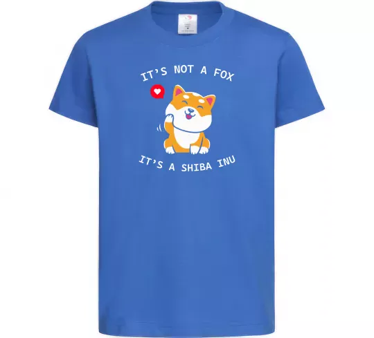 Детская футболка It`s not a fox it`s a shiba inu Ярко-синий фото