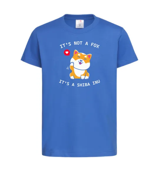 Дитяча футболка It`s not a fox it`s a shiba inu Яскраво-синій фото