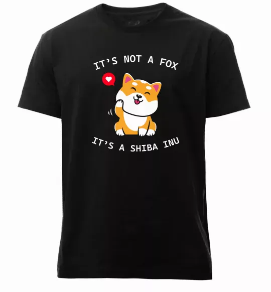 Мужская премиум футболка It`s not a fox it`s a shiba inu Черный фото