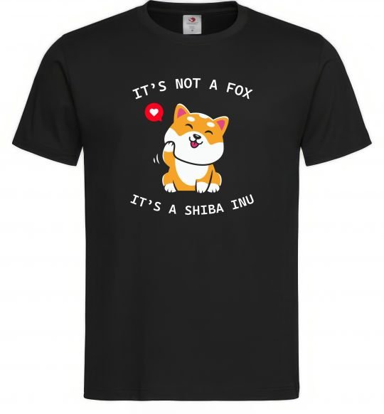 Мужская футболка It`s not a fox it`s a shiba inu Черный фото