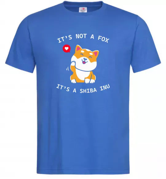 Мужская футболка It`s not a fox it`s a shiba inu Ярко-синий фото