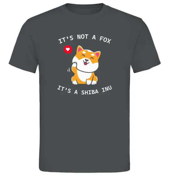 Мужская футболка It`s not a fox it`s a shiba inu Графит фото