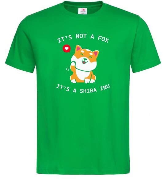 Мужская футболка It`s not a fox it`s a shiba inu Зеленый фото