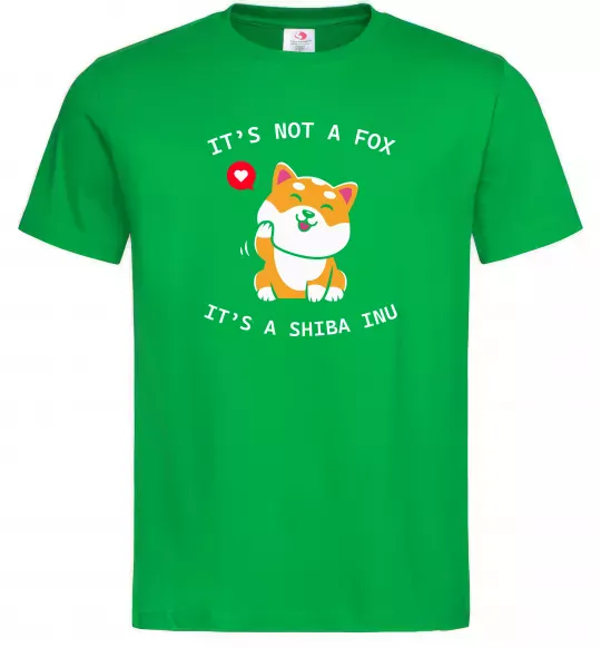 Мужская футболка It`s not a fox it`s a shiba inu Зеленый фото