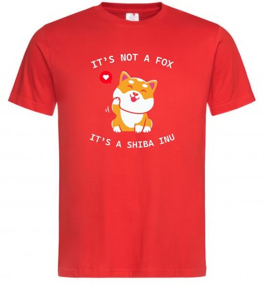 Мужская футболка It`s not a fox it`s a shiba inu Красный фото