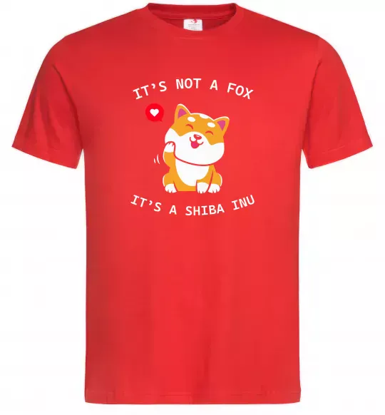 Мужская футболка It`s not a fox it`s a shiba inu Красный фото