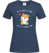 Женская футболка It`s not a fox it`s a shiba inu Темно-синий фото