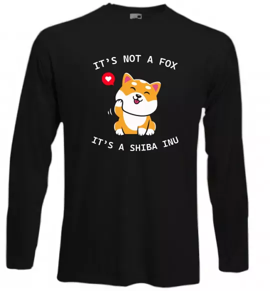Лонгслив It`s not a fox it`s a shiba inu Черный фото