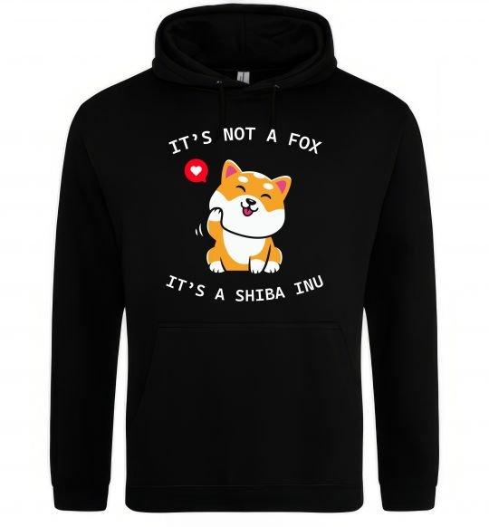 Чоловіча толстовка (худі) It`s not a fox it`s a shiba inu Чорний фото