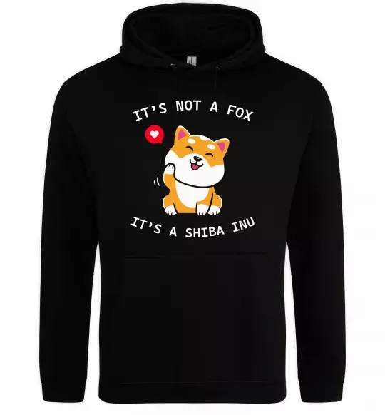 Мужская толстовка (худи) It`s not a fox it`s a shiba inu Черный фото
