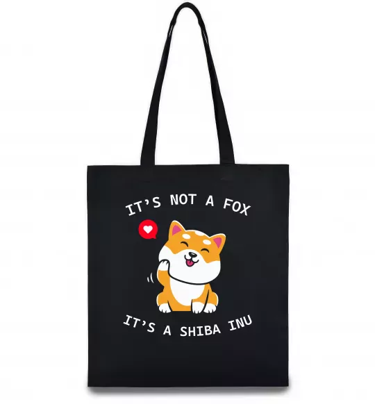 Эко-сумка It`s not a fox it`s a shiba inu Черный фото