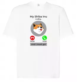 Футболка Оверсайз It`s not a fox it`s a shiba inu Белый фото