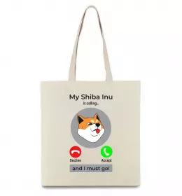 Эко-сумка It`s not a fox it`s a shiba inu Бежевый фото