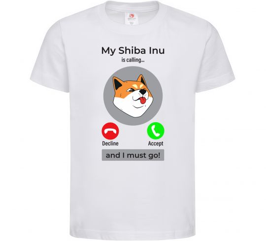 Дитяча футболка Shiba Inu is calling Білий фото