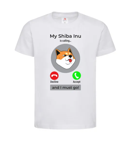 Дитяча футболка Shiba Inu is calling Білий фото