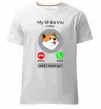 Мужская премиум футболка Shiba Inu is calling Белый фото