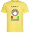 Мужская футболка Shiba Inu is calling Лимонный фото