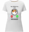 Жіноча преміум футболка Shiba Inu is calling Білий фото