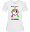 Жіноча футболка Shiba Inu is calling Білий фото