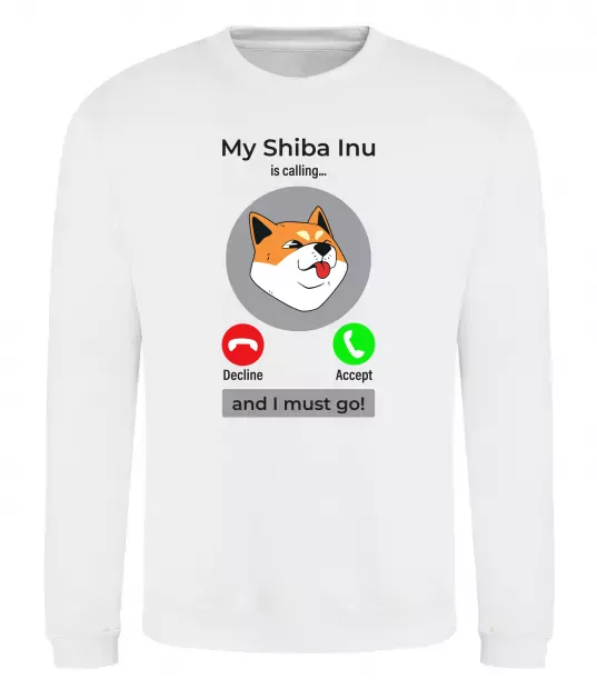 Свитшот Shiba Inu is calling Белый фото