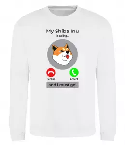 Свитшот Shiba Inu is calling Белый фото
