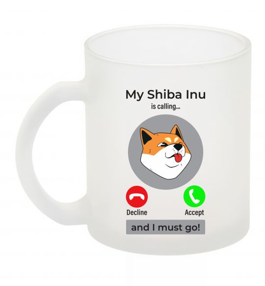 Чашка стеклянная Shiba Inu is calling Фроузен фото