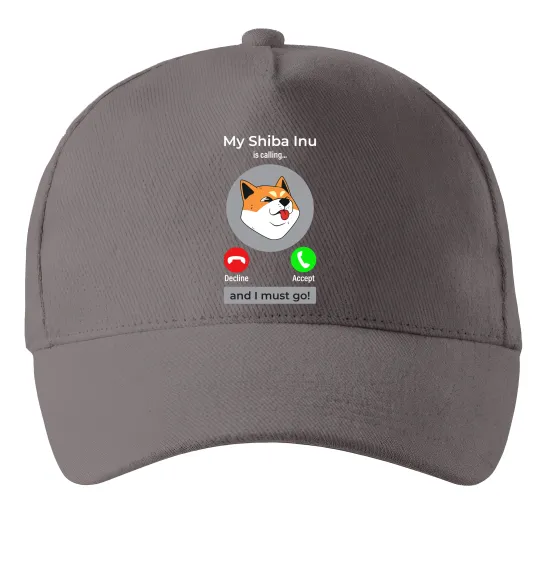 Кепка Shiba Inu is calling Серый фото