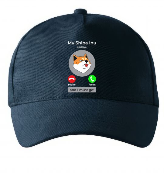 Кепка Shiba Inu is calling Темно-синий фото