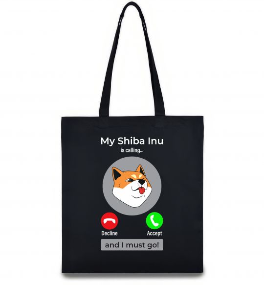 Эко-сумка Shiba Inu is calling Черный фото