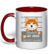 Чашка с цветной ручкой Bad shiba Красный фото