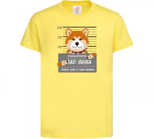 Детская футболка Bad shiba Лимонный фото