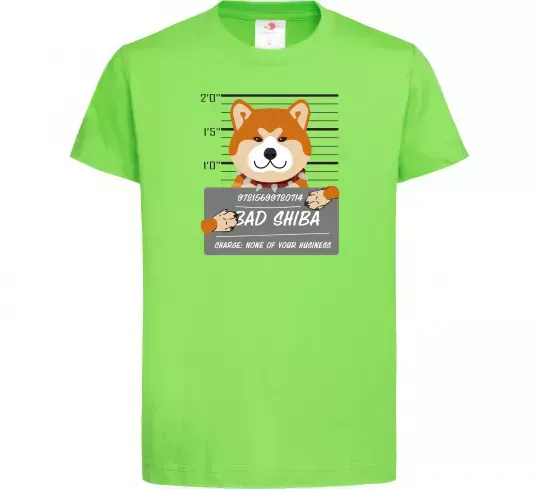 Детская футболка Bad shiba Лаймовый фото