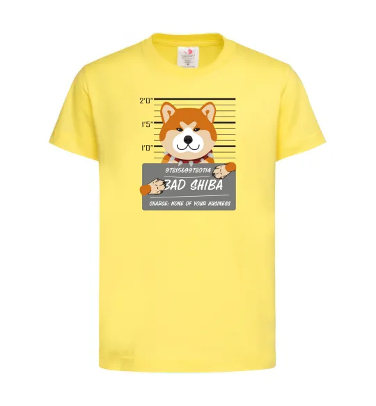 Дитяча футболка Bad shiba Лимонний фото