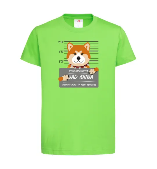 Дитяча футболка Bad shiba Лаймовий фото