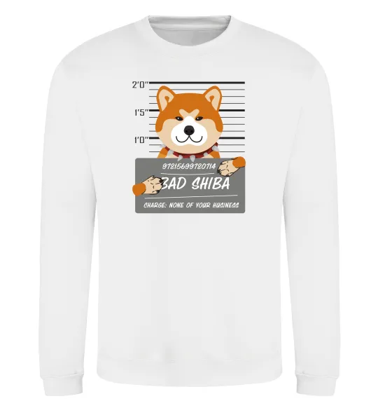 Світшот Bad shiba Білий фото