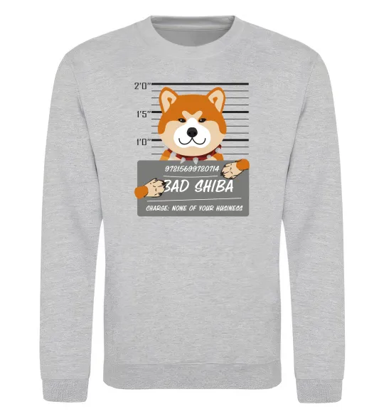 Світшот Bad shiba Сірий меланж фото