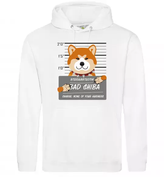 Жіноча толстовка (худі) Bad shiba Білий фото