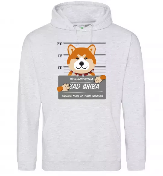 Жіноча толстовка (худі) Bad shiba Сірий меланж фото