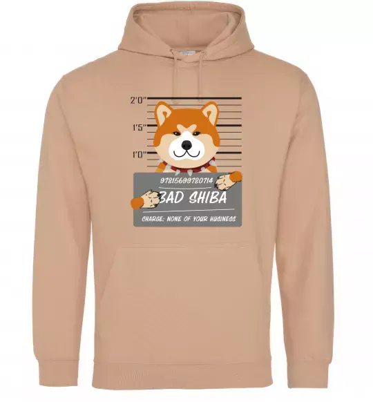 Жіноча толстовка (худі) Bad shiba Пісочний фото