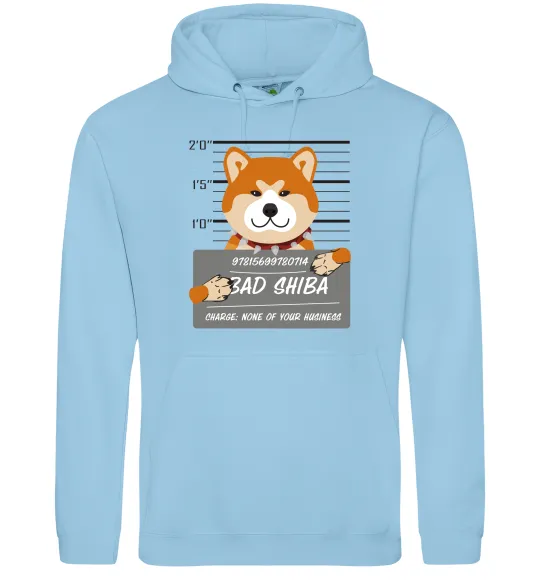 Женская толстовка (худи) Bad shiba Голубой фото