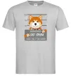 Мужская футболка Bad shiba Серый фото