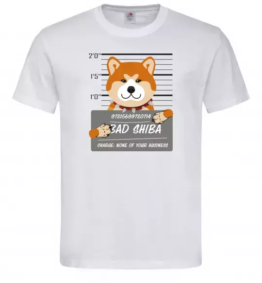 Мужская футболка Bad shiba Белый фото