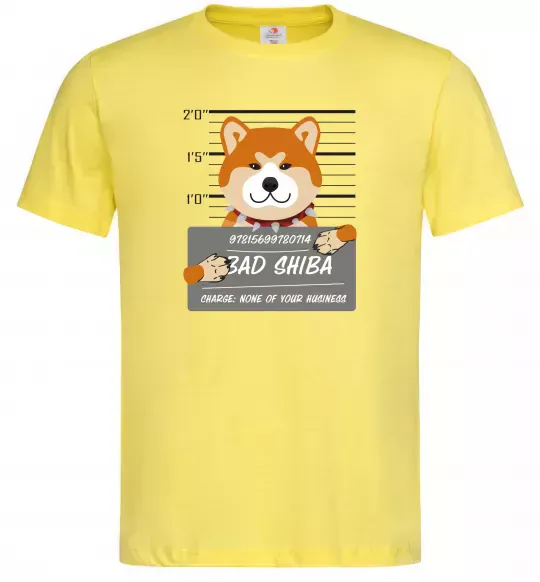 Мужская футболка Bad shiba Лимонный фото