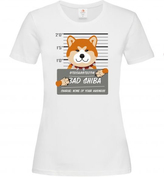 Женская футболка Bad shiba Белый фото