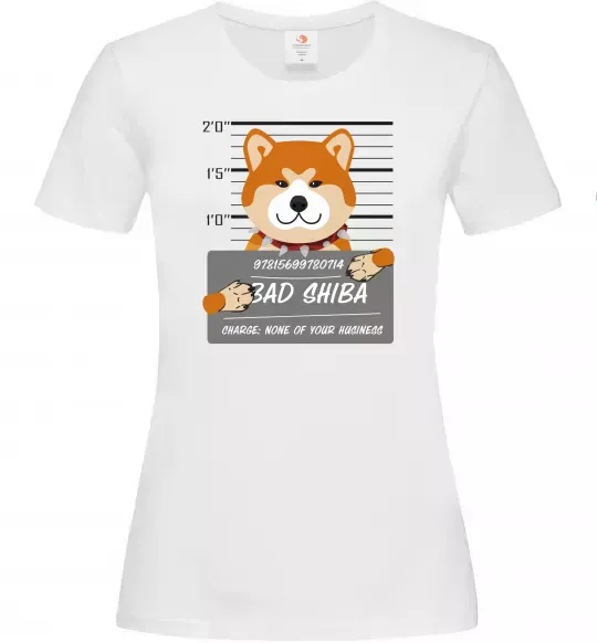 Женская футболка Bad shiba Белый фото