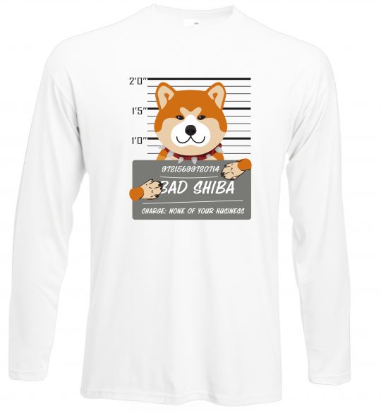 Лонгслів Bad shiba Білий фото