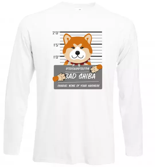 Лонгслив Bad shiba Белый фото