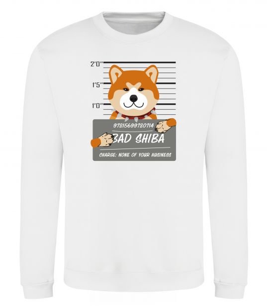 Світшот Bad shiba Білий фото