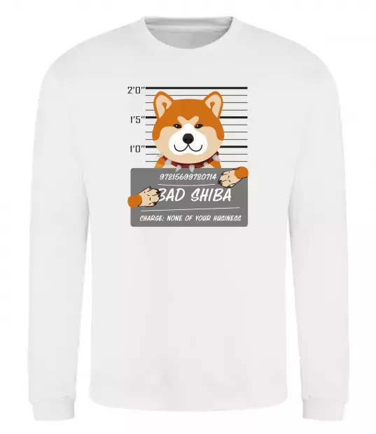 Свитшот Bad shiba Белый фото