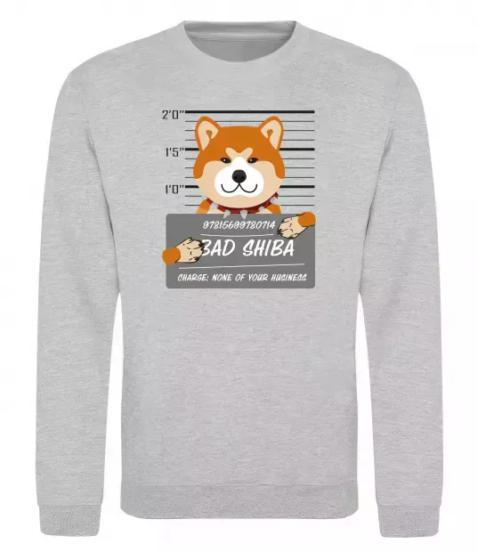 Свитшот Bad shiba Серый меланж фото